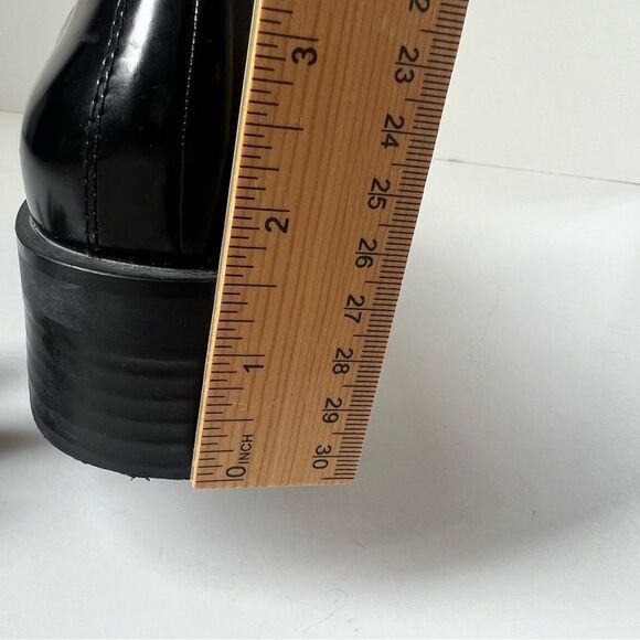 Zara Houndstooth Paton Black White Vegan Preppy Leather Loafer EU38 / US 7.5 - Picture 14 of 16